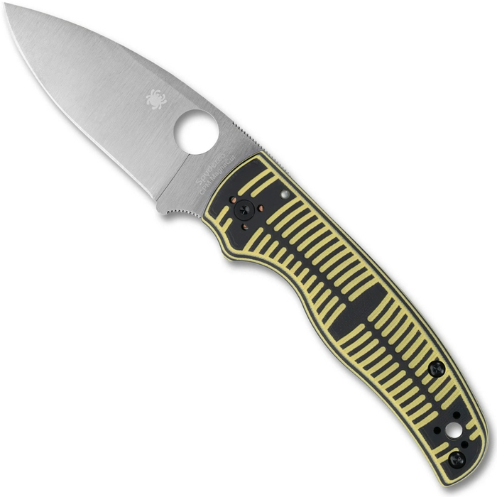 Spyderco C229GBKYLMCP Shaman Salt (CPM MagnaCut, Drop Point, Satin, Yellow/Black G-10) Folding Knife