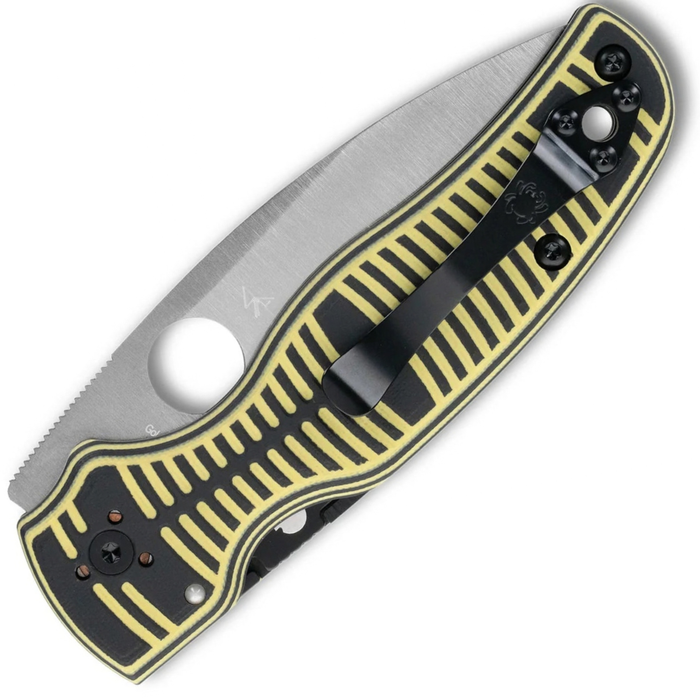 Spyderco C229GBKYLMCP Shaman Salt (CPM MagnaCut, Drop Point, Satin, Yellow/Black G-10) Folding Knife