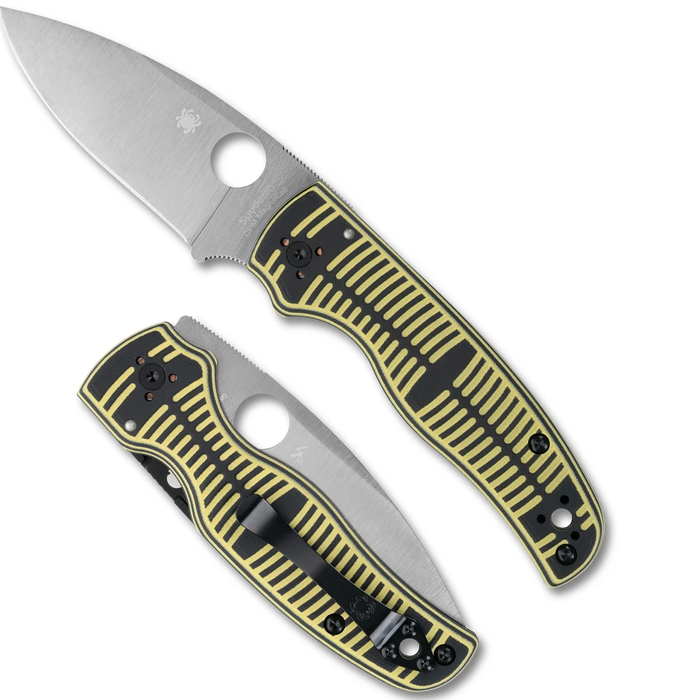Spyderco C229GBKYLMCP Shaman Salt (CPM MagnaCut, Drop Point, Satin, Yellow/Black G-10) Folding Knife