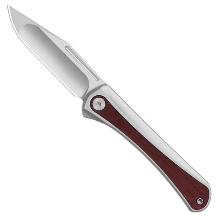 Kizer Ki3732A2 Melody (S35VN, Clip Point, Satin, Aluminum & Panama Rosewood, Slip Joint) Folding Pocket Knife