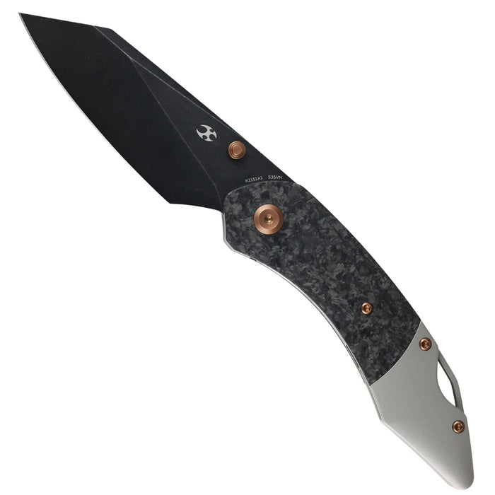 Kansept K1151A1 K9 (CPM S35VN, Blackwash, Modified Wharncliffe, Shred Carbon Fiber & Plain Titanium) Folding Knife