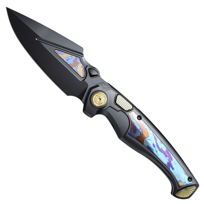 Remette SCPT-B RT-Scepter (M390, Harpoon, DLC, Titanium Timascus, Button Frame Lock) Pocket Knife
