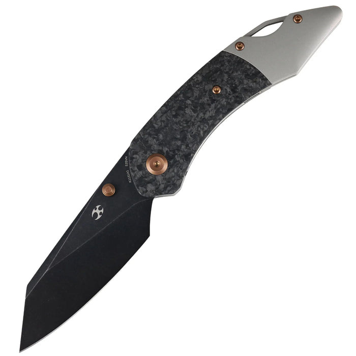 Kansept K1151A1 K9 (CPM S35VN, Blackwash, Modified Wharncliffe, Shred Carbon Fiber & Plain Titanium) Folding Knife