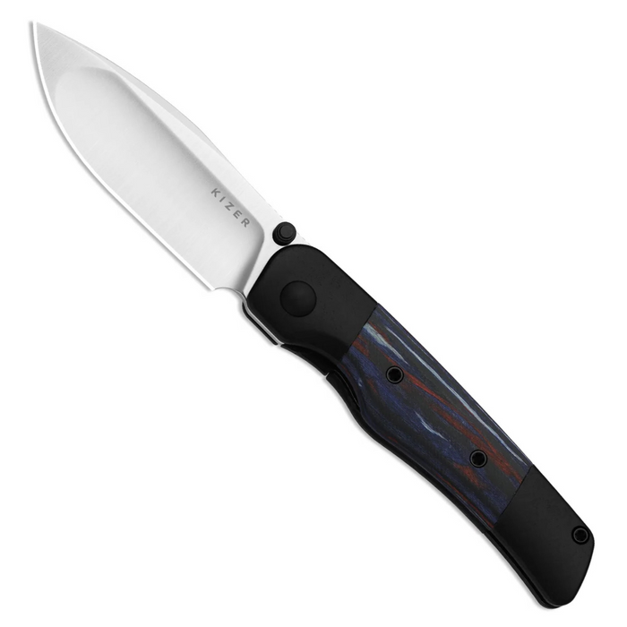 Kizer Ki3685A2 Coywolf (S45VN, Drop Point, Satin, Titanium/Wood) Pocket Knife