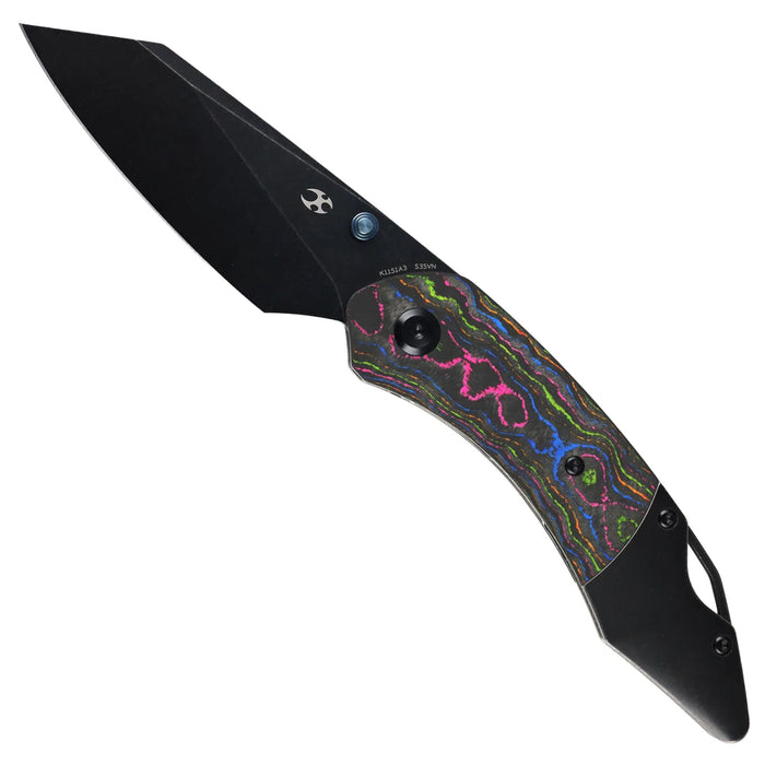 Kansept K1151A3 K9 (CPM S35VN, Modified Wharncliffe, Blackwash, 80S Camo Carbon & Blackwash Titanium) Folding Knife