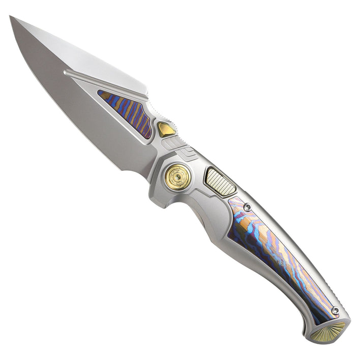 Remette SCPT-A RT-Scepter (M390, Harpoon, Bead Blasted, Titanium Timascus, Button Frame Lock) Pocket Knife
