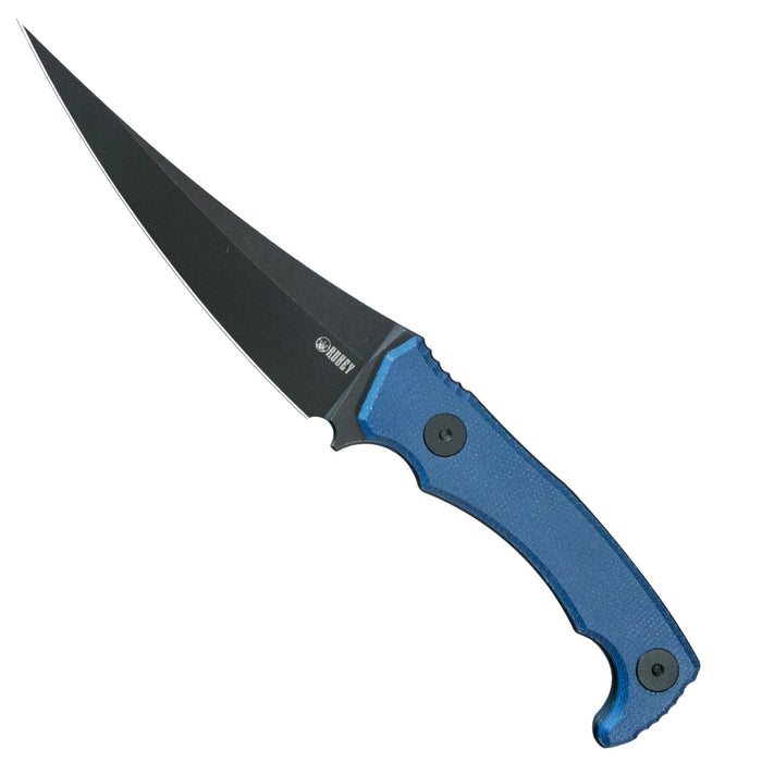 Kubey KU477D Sicarii (14C28N, Skinner, Blackwash, Blue Micarta) Fixed Blade Knife