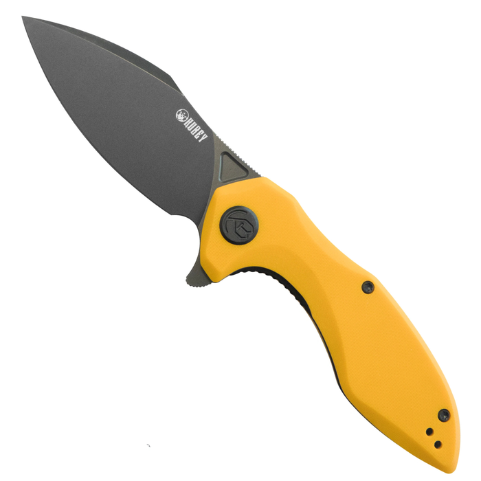 Kubey KU236N Noble (14C28N, Clip Point, Blackwash, Yellow G10, Liner Lock) Folding Pocket Knife