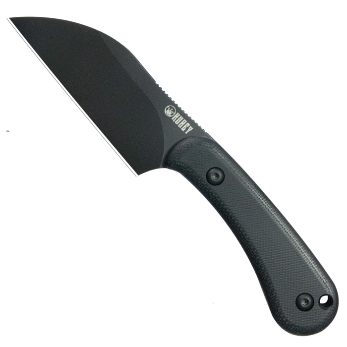 Kubey KU412B RockHopper (14C28N, Wharncliffe, Blackwash, Black G10) Fixed Blade Knife