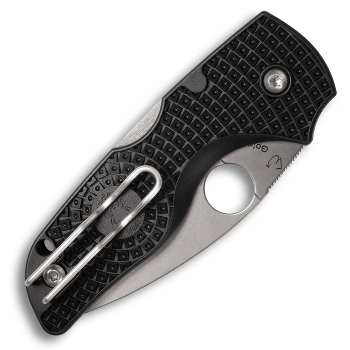 Spyderco C230SBK Lil' Native (CTS BD1N, Drop Point, Satin, Black FRN, Back Lock) Lightweight Pocket Knife