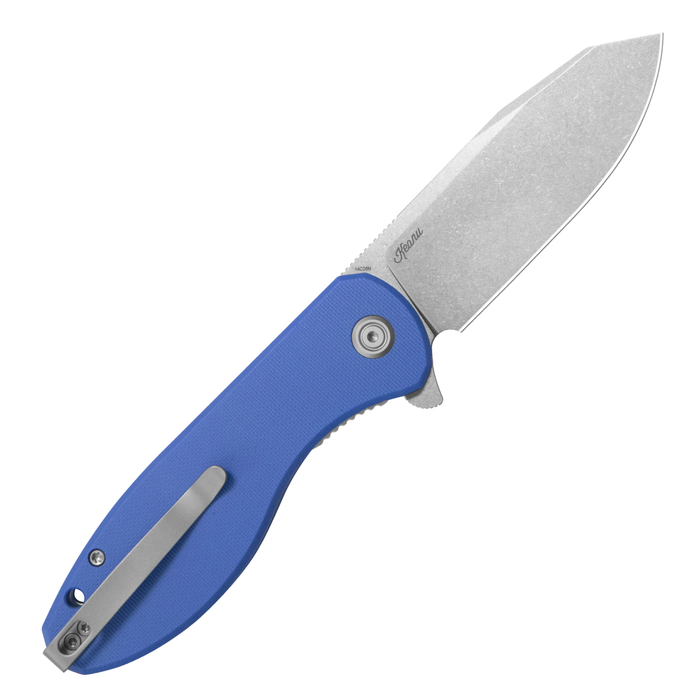 Kubey KU358M Master Chief (14C28N, Reverse Tanto, Beadblast, Blue G10, Liner Lock) Folding Pocket Knife