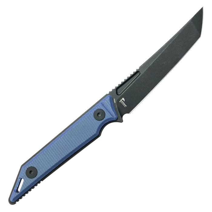 Kubey KU430D Goliath (14C28N, Tanto Point, Blackwash, Denim Micarta) Fixed Blade Knife