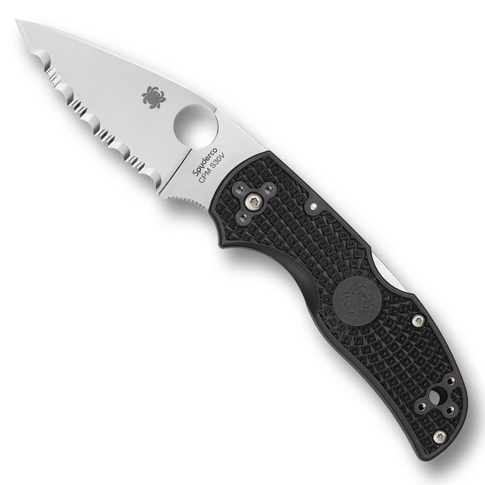 Spyderco C41SBK5 Native 5 (CPM S30V, Drop Point, Satin, SpyderEdge, Black, FRN) Lightweight Pocket Knife