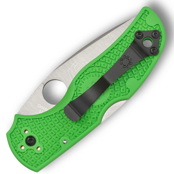 Spyderco C41PGR5 Native 5 Salt (LC200N, Drop Point, Satin, Green, FRN) Lightweight Pocket Knife
