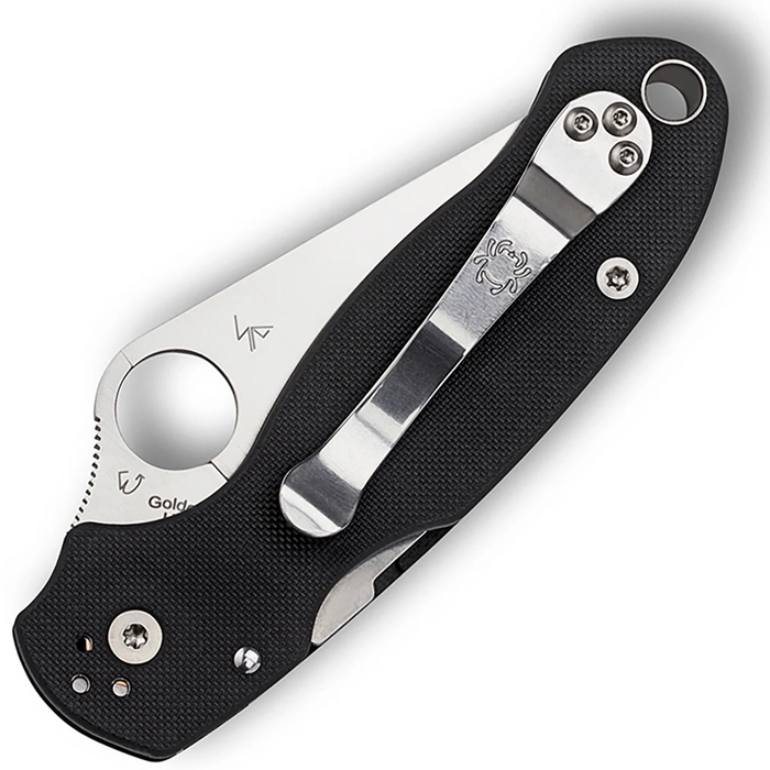 Spyderco C223GPS Para 3 (CPM S45VN, Clip Point, Satin, Black G10, Compression Lock, SpyderEdge) Pocket Knife