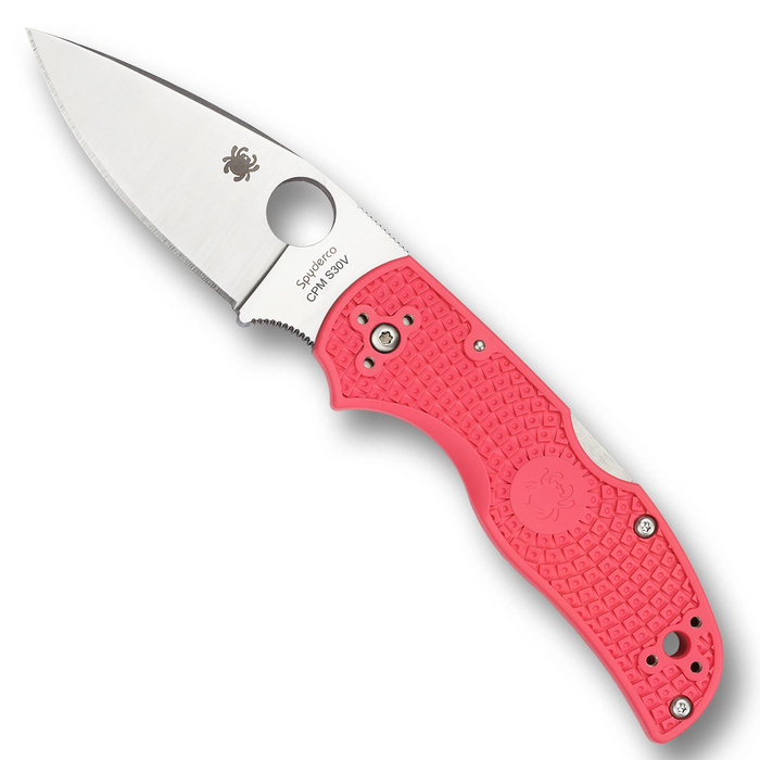 Spyderco C41PPN5 Native 5 (CPM S30V, Drop Point, Satin, PlainEdge, Pink, FRN) Lightweight Pocket Knife