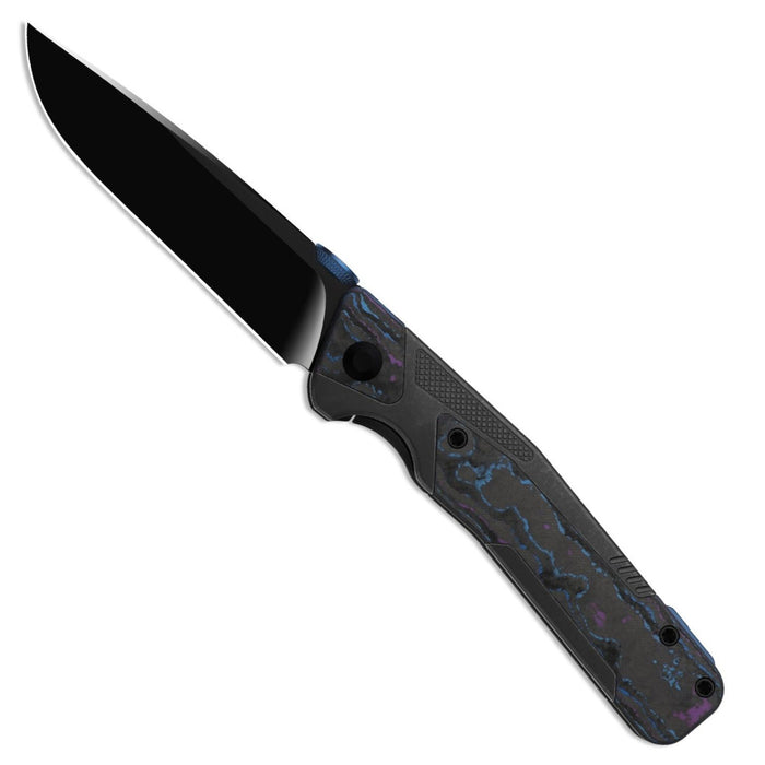 Kizer Ki3745A1 Sable Chief (K390, Drop Point, Matte DLC Ultra, Titanium & CamoCarbon Damtanium, Frame Lock) Pocket Knife