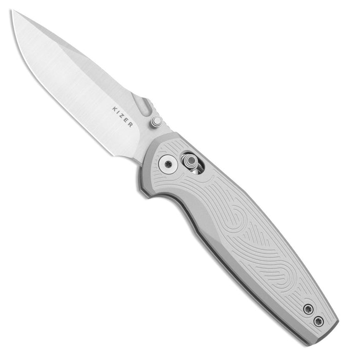 Kizer V3791A3 Khamsin (Nitro-V, Drop Point, Satin, Aluminum, Clutch Lock) Pocket Knife