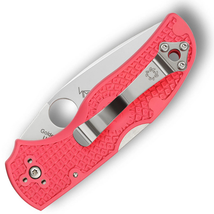 Spyderco C41PPN5 Native 5 (CPM S30V, Drop Point, Satin, PlainEdge, Pink, FRN) Lightweight Pocket Knife
