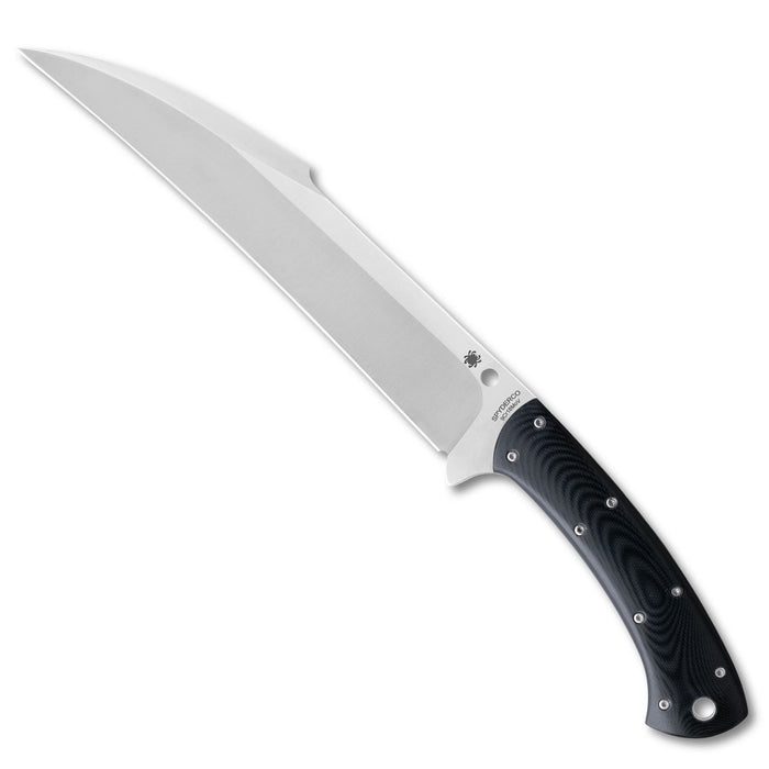 Spyderco FB54GP Yurco Ginunting (9Cr18MoV, Wharncliffe, Satin, Black G10) Fixed Blade Knife
