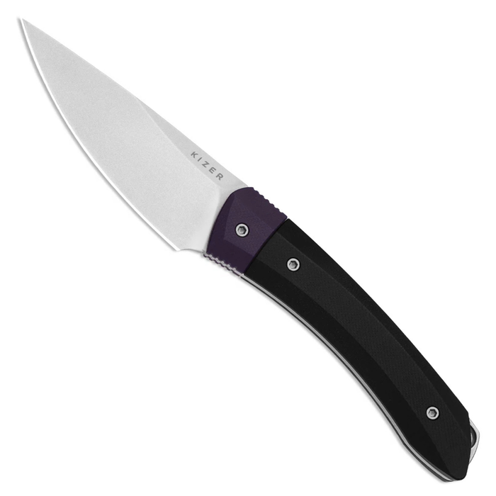Kizer 1124A3 Momo Fix 3 (AEB-L, Drop Point, Stonewashed, G10) Fixed Blade Knife