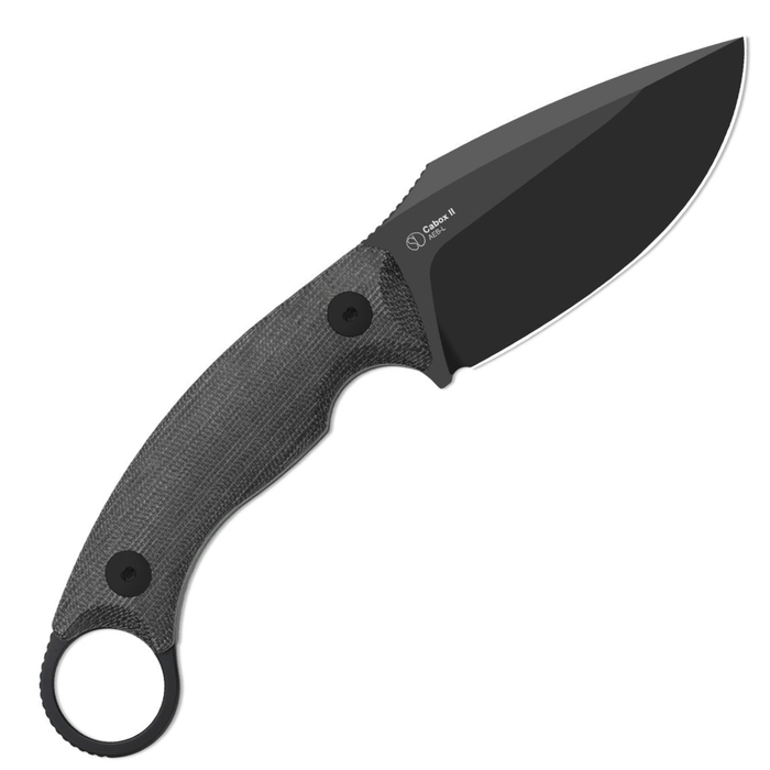 Kizer 1128A1 Cabox II (AEB-L, Drop Point, Black PVD Coating, Micarta) Fixed Blade Knife