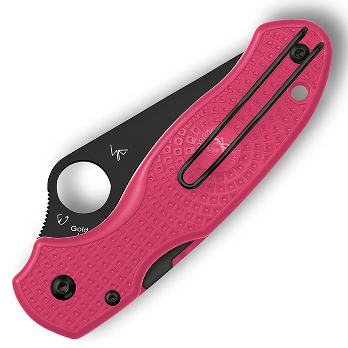 Spyderco C223PPNBK Para 3 (CTS BD1N, DLC, Clip Point, Pink, FRN, Compression Lock) Lightweight Pocket Knife