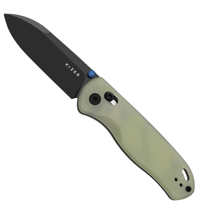Kizer V3619A21 Drop Bear (Nitro-V, Drop Point, Black PVD, GID G10, Clutch Lock) Pocket Knife