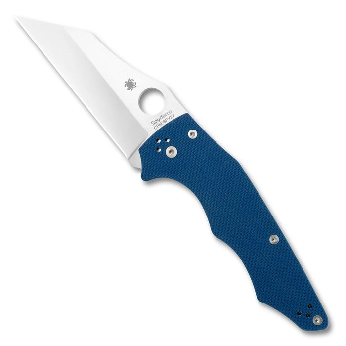 Spyderco C253GPCBL YoJumbo (CPM SPY27, Wharncliffe, Hollow, Blue G10, Compression Lock) Pocket Knife