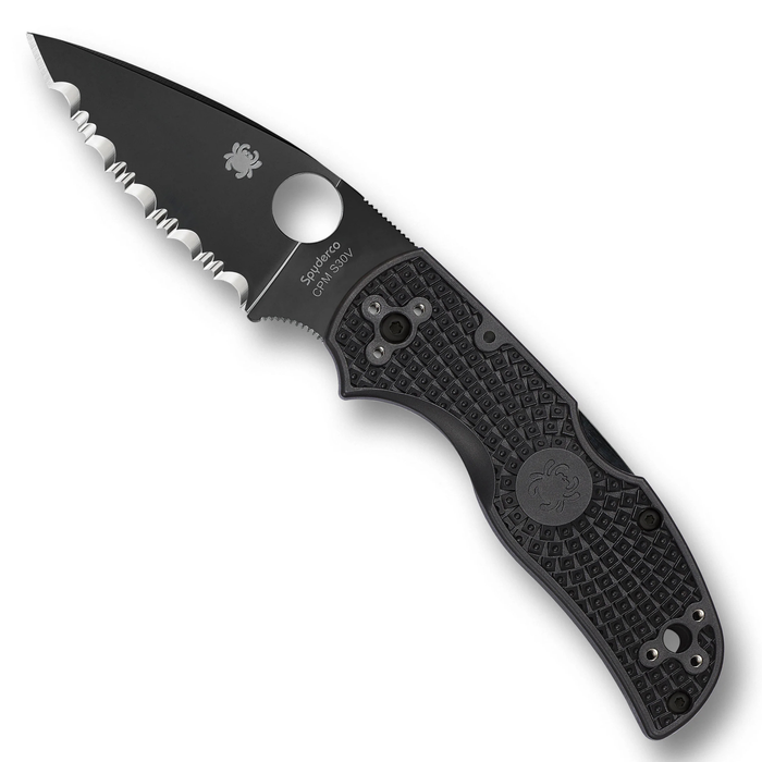 Spyderco C41SBBK5 Native 5 (CPM S30V, Drop Point, DLC. SpyderEdge, Black, FRN) Lightweight Pocket Knife