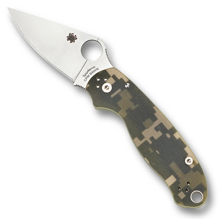 Spyderco C223GPCMO Para 3 (CPM S45VN, Clip Point, Satin, Black G10, Compression Lock, Camo) Pocket Knife