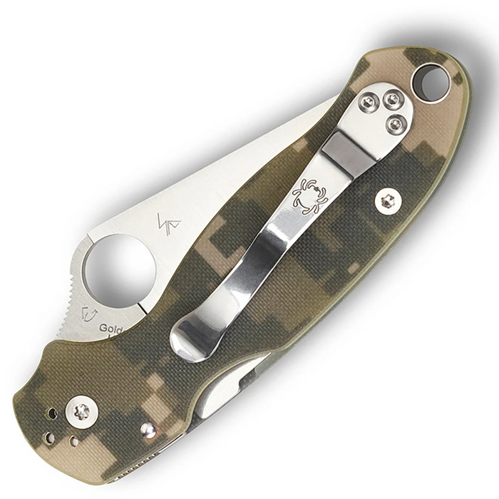 Spyderco C223GPCMO Para 3 (CPM S45VN, Clip Point, Satin, Black G10, Compression Lock, Camo) Pocket Knife