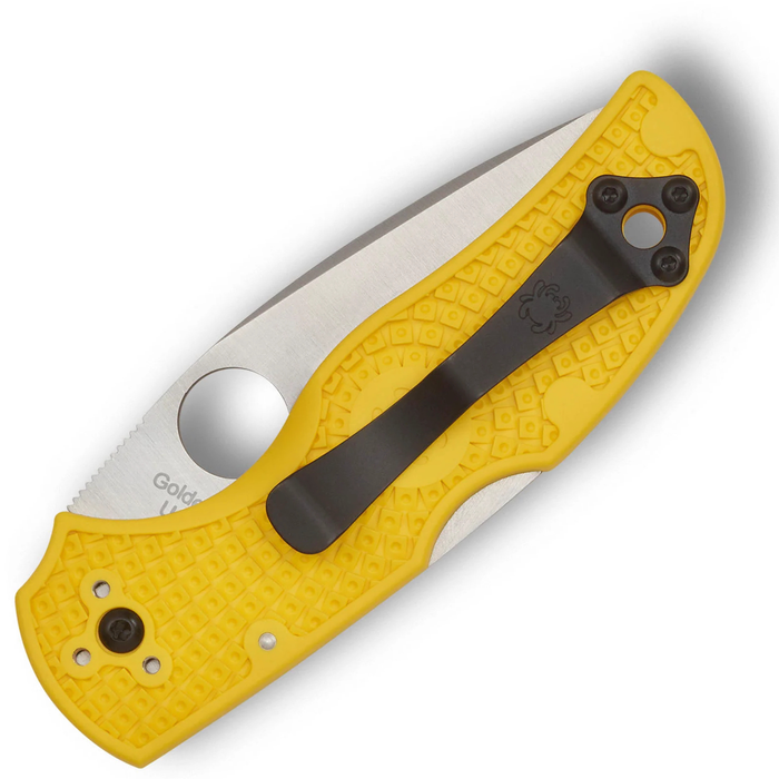 Spyderco C41SYL5 Native 5 Salt (CPM MagnaCut, Drop Point, Satin, Yellow, FRN) Lightweight Pocket Knife