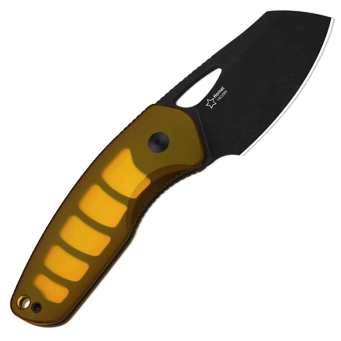 Kizer 1074A1 Hornet (14C28N, Sheepsfoot, Black PVD, Stonewashed, PEI) Fixed Blade Knife