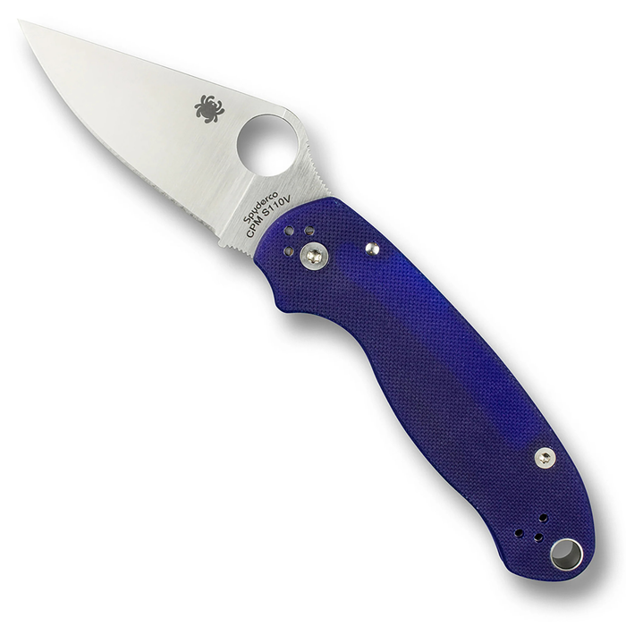Spyderco C223GPDBL Para 3 (CPM S110V, Clip Point, Satin, Blue G10, Compression Lock) Pocket Knife
