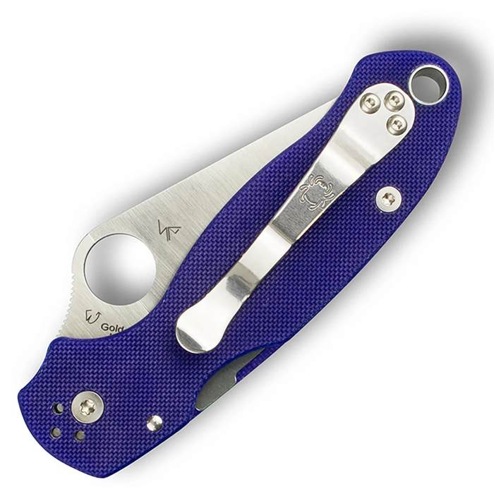 Spyderco C223GPDBL Para 3 (CPM S110V, Clip Point, Satin, Blue G10, Compression Lock) Pocket Knife