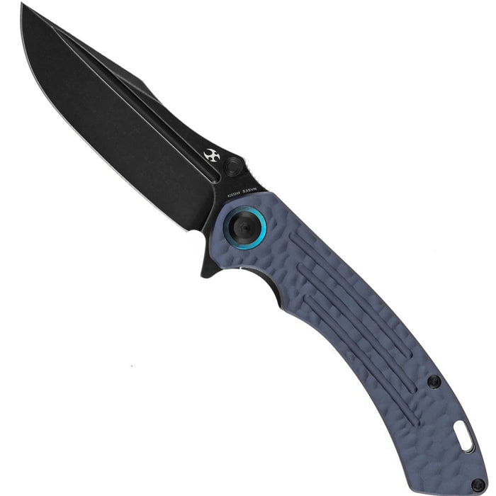 Kansept K1032A6 Pretatout (CPM S35VN, Drop Point, Blackwash, Purple Aluminum with Rock Texture) Folding Knife