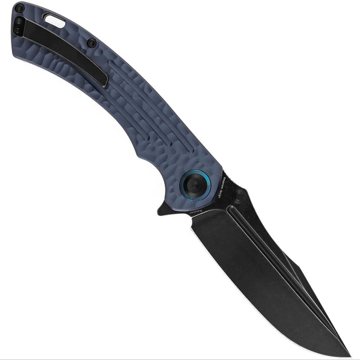 Kansept K1032A6 Pretatout (CPM S35VN, Drop Point, Blackwash, Purple Aluminum with Rock Texture) Folding Knife
