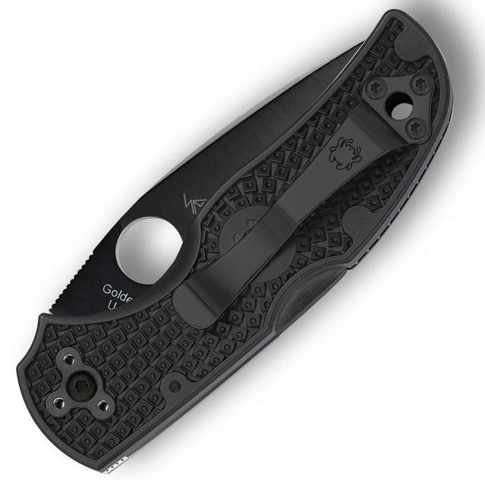 Spyderco C41PSBBK5 Native 5 (CPM S30V, Drop Point, DLC, CombinationEdge, Black, FRN) Lightweight Pocket Knife