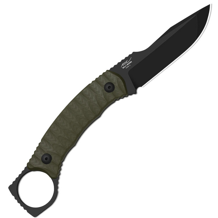 Kizer 1115A1 Billy Bones (AEB-L, Drop Point, Black PVD, Stonewashed, G10) Fixed Blade Knife