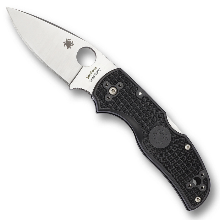 Spyderco C41PBK5 Native 5 (CPM S30V, Drop Point, Satin, PlainEdge, Black, FRN) Lightweight Pocket Knife