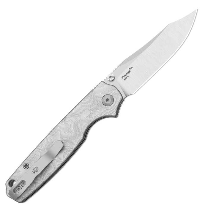 Kizer V3789BCA1 Pokiman BLL (AEB-L, Clip Point, Satin, Aluminum Foil G10, Button Liner Lock) Folding Pocket Knife