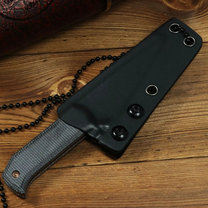 Tenable G020A3 ToothPik (14C28N, Modified Kiridashi, Rose Gold, Black Micarta) Fixed Blade Knife
