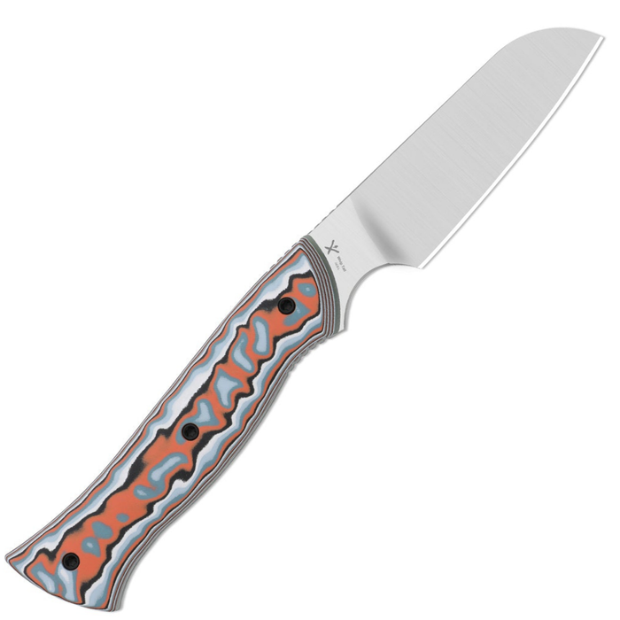 Kizer 1131A2 Whip Tail (AEB-L, Sheepsfoot, Satin, Vortex Pattern Micarta & G10) Fixed Blade Knife
