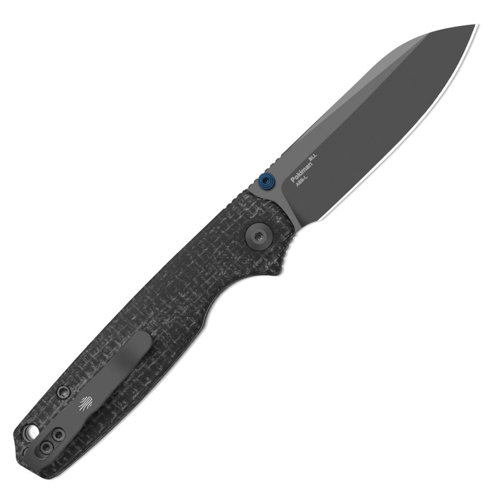 Kizer V3789BSA1 Pokiman BLL (AEB-L, Sheepsfoot, Gray PVD Coating, Micarta, Button Liner Lock) Folding Pocket Knife