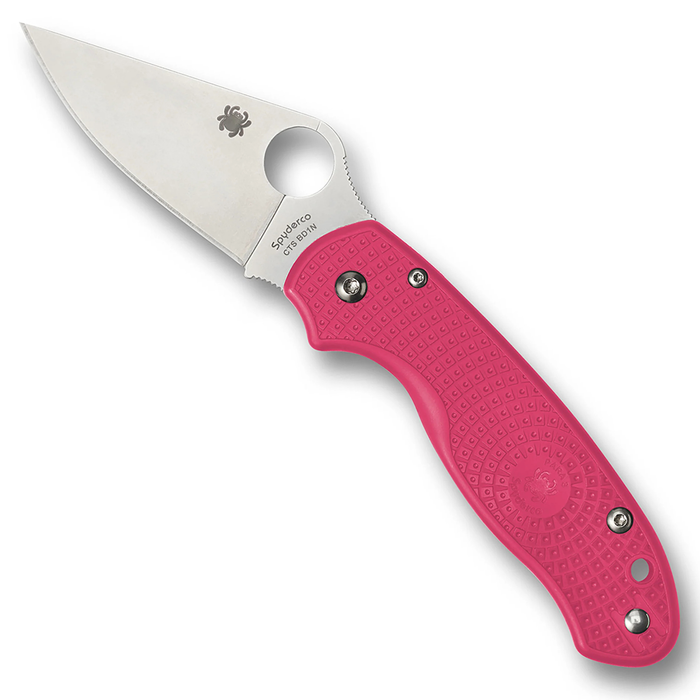 Spyderco C223PPN Para 3 (CTS BD1N, Clip Point, Satin, Pink FRN, Compression Lock) Lightweight Pocket Knife