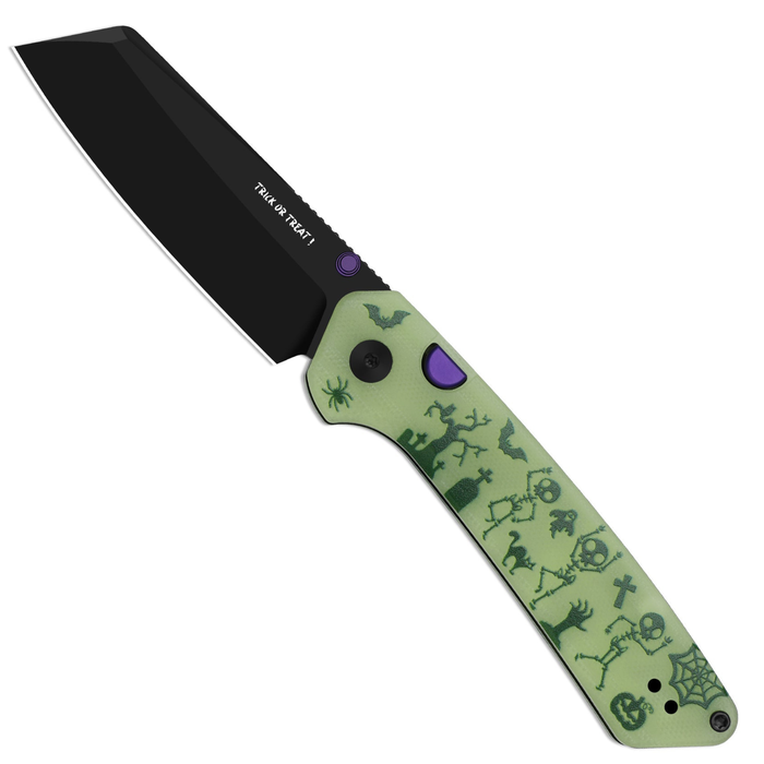 Kizer V3693BSHW1 Madrac (14C28N, Sheepsfoot, Black PVD Coating, GID G10, Button Liner Lock) Folding Pocket Knife