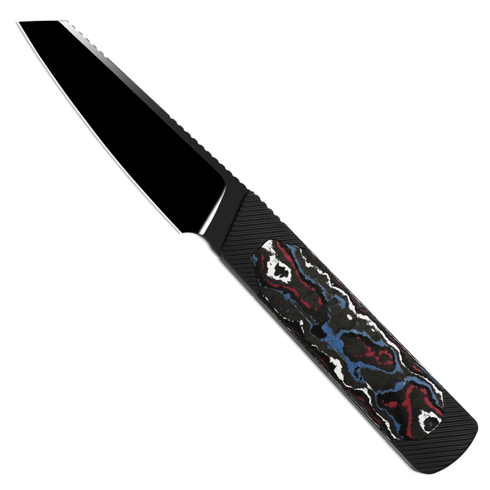 Kizer 1123A3 Hallow (Z-Wear PM, Reverse Tanto, Polished DLC Ultra, Aluminum & Fat Carbon Nebula, Frame Lock) Pocket Knife
