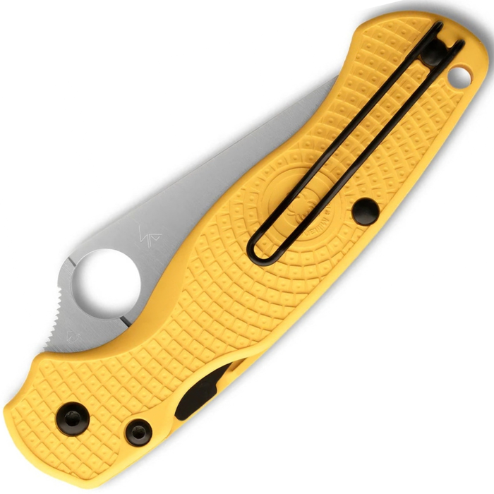 Spyderco C81PYL2 Para Military 2 Salt (CPM MagnaCut, Clip Point, Satin, FRN, Yellow) Lightweight Folding Knife