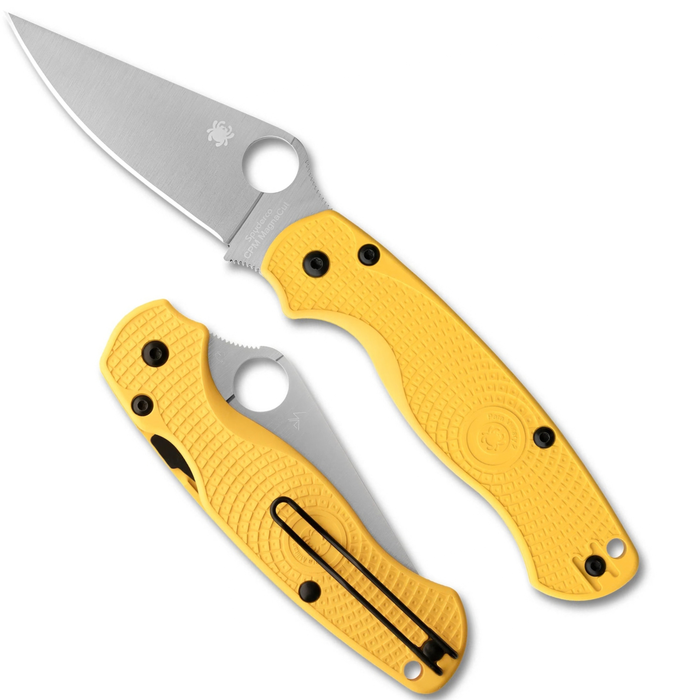 Spyderco C81PYL2 Para Military 2 Salt (CPM MagnaCut, Clip Point, Satin, FRN, Yellow) Lightweight Folding Knife